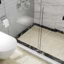 Duzzy 67 Inch Shower Threshold Water Dam Guard, Silicone Rubber Shower Door Bootom Seal Strip for Walk in Shower