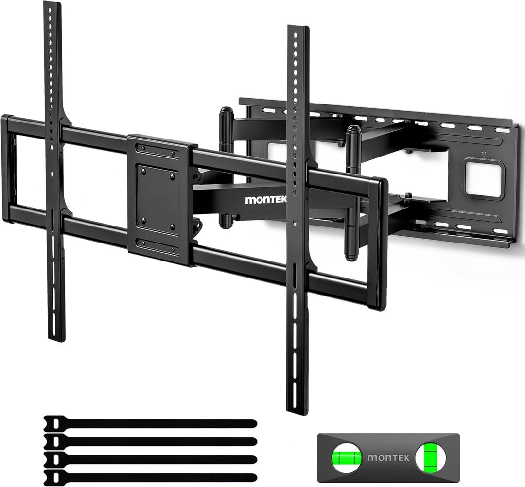 monTEK Heavy Duty XXL Full Motion TV Wall Mount for 60-120 inch Extra Large TVs, Holds 265 lbs, Max VESA 900x600, 27.7" Extension, Swivel & Tilt, Preassembled, Fits 1224" Studs, LED/LCD/OLED 4K/8K