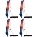 USCNC X Banner Stand Adjustable Fit Banner 23 x 63 to 32 x 78 Inch(STAND ONLY), Portable Travel Bag,Suitable for advertising, stores, exhibitions, restaurants, events, birthday parties, and other occasions (4 Pack)