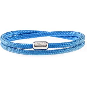 Wind Passion - Mens Bracelet, Durable Rope Wristband for Men, Versatile Pulseras Para Hombres - Waterproof, Magnetic Clasp, Ideal for Outdoor & Fashion (Large ( Wrist size: 6.30 - 7.08 inch ), Silver Magnet - Blue Waves)