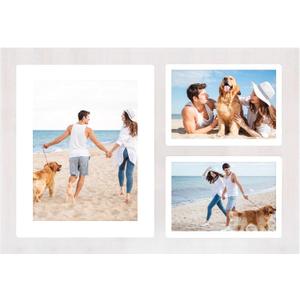 Collage Picture Frame for 8x10 and 2 5x7 Pictures Display,3 Opening Family Photo Frames with Tempered Glass Wall Decor(Rustic White_1 Pack), 11.4x16.5in