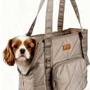 Dog Purse Carriers for Small Dogs and Cats Up to 10 lbs,Puppy Carrier with Pockets,Adjustable Shoulder Strap,Hard Bottom Support,Fuffy Tote Bag for Travel (Camel)