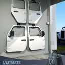 Storage Door Hangers Compatible with 1956-2024 Jeep Wrangler, Wall-Mounted Removable Door Storage Holder with Rubber Lining - 4PACK