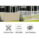 4'x25', 100% Solid Non-See-Through Privacy Fence Panel, 4ft Garden Privacy Fence, Full Privacy Protect for Balcony, Backyard,Porch, Railing and Pool, Khaki