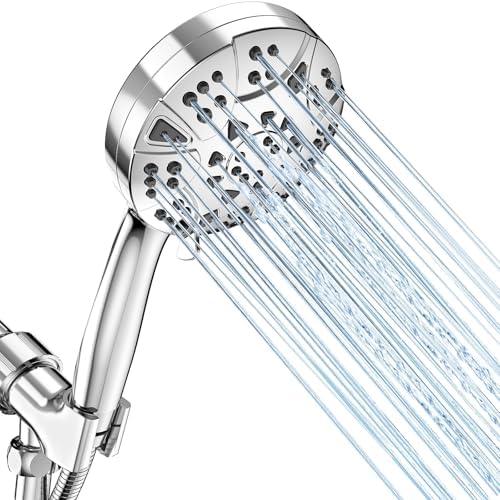 High Pressure 8-mode Handheld Shower Head with 5 ft Stainless Steel Hose and Adjustable Bracket, Built-in Power Wash to Clean Tub, Clean Corner,Tile & Pets - Amazon.com