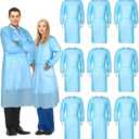 Xuhal 150 Pack Disposable Isolation Gowns PPE Gowns Disposable Bulk Fully Closed Double Tie Back Elastic Cuffs for Home Isolation, Labs, Dental, Beauty Agencies, Tattoo Practices, Unisex (Blue)