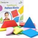 Odoorgames Large Shape Magnets - Magnetic Pattern Blocks- Magnetic Shapes for Whiteboard & Math Manipulatives