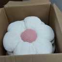 Beeveer 9 Pcs Cute Flower Pillow 15.75 Inch Flower Plush Throw Pillow Aesthetic Decorative Seating Cushion for Spring Back to School First Day of School Sofa Couch Bed Decor(Monochrome,White)