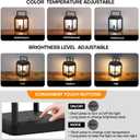 Outdoor Table Lamp Touch Control, Waterproof Solar Powered LED Table Lantern 3000K 4500K 7000K Color Temperature Adjustable & 3 Brightness Levels, Rechargeable Table Light for Outside Porch Patio