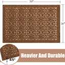 Outdoor Door Mat for Front Door 36 x 59 inch Welcome Debris Mud Trapper Outside Rubber Floor Mat Rug Large Extra Thick Textured Outdoor Mat for Entryway Frontgate Waterproof Brown