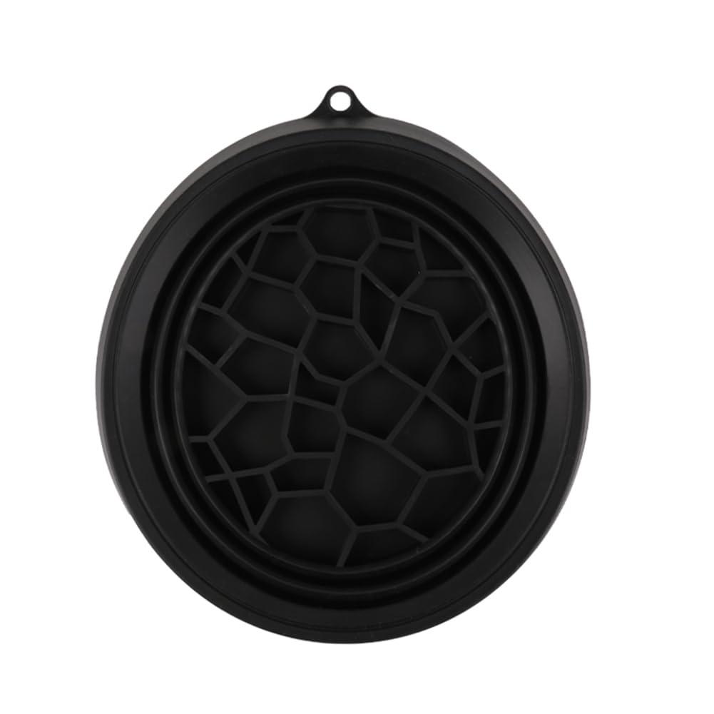 Collapsible Silicone Ice Facial Washbasin with Ice Tray - For Cold Plunge & Facial Ice Bath (Black)