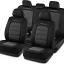 Skechers Memory Foam Car Seat Covers,Thick Cool Touch Fabric Seat Covers,Seat Cover Full Sets Airbag Compatible,Automotive Comfort Protection for Most Cars,Vans,Trucks,SUV,Grey