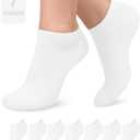 FuelMeFoot 7 Pairs Ankle Socks for Women Viscose Bamboo No Show Socks Classic Low Cut Casual Socks for Running, Athletic (Small-Medium, 04 White*7 (Basic))