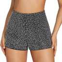 SHENHE Women's Sparkly Rhinestone Sexy High Waist Glitter Party Rave Mini Micro Shorts (Medium, Black)