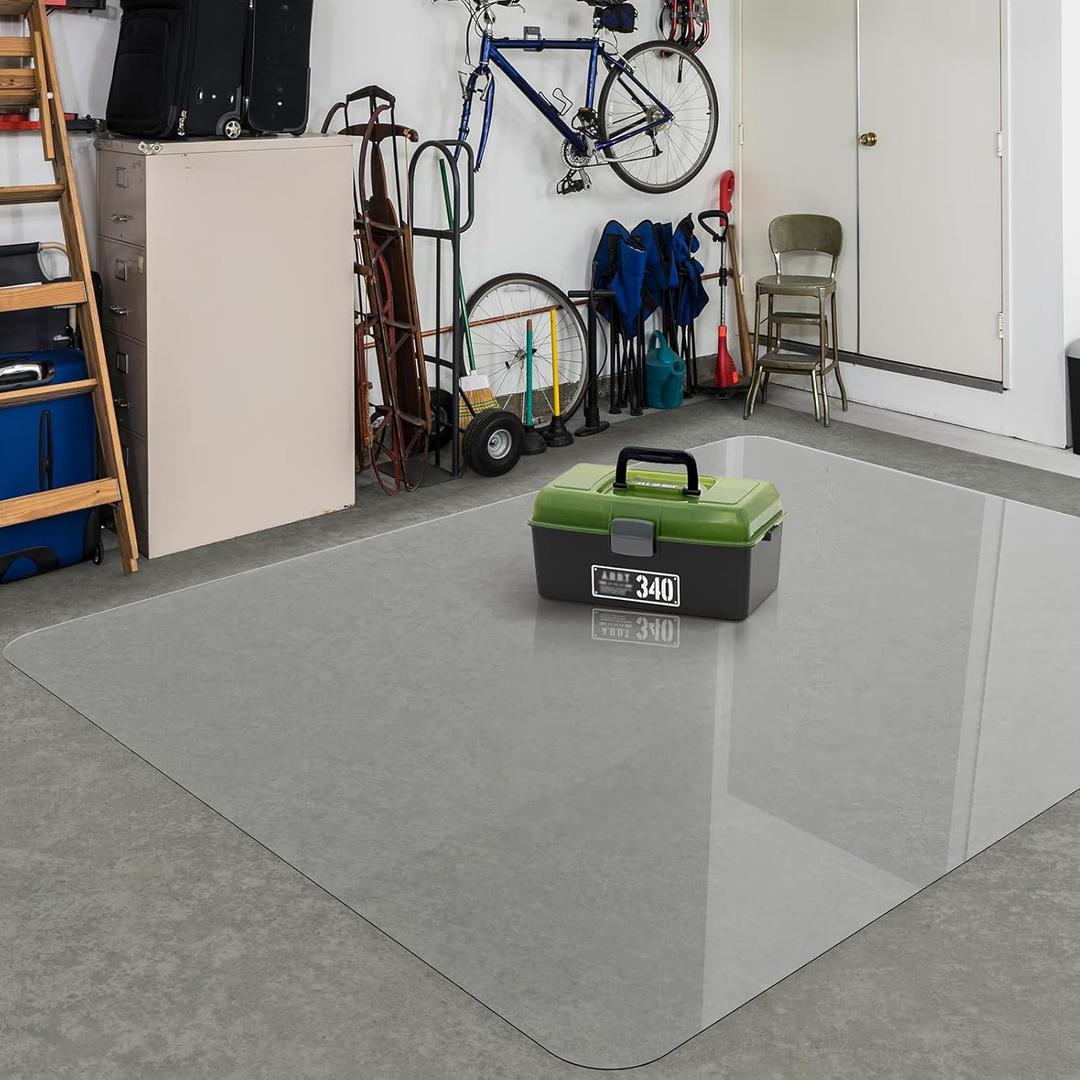 ZPAI Area Floor Mat for Home, 6'×9' Large Transparent No Slip Waterproof Vinyl Area Rug, Spill Resistant Hard Floor Protector Cover for Bedroom, Easy Clean Splat Mat for Under High Chair