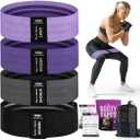 Resistance Bands for Working Out with Workout Bands Guide. 4 Booty Bands for Women Men Fabric Elastic Bands for Exercise Bands Resistance Bands for Legs Bands for Working Out Hip Thigh Glute Bands Set