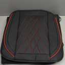 Tapha Executive Leatherette Car Seat Cover & Cushion Set, Breathable and Water-Resistant, Universal Fit for Car SUV & Truck (Front and Rear Seats, Black/Red)