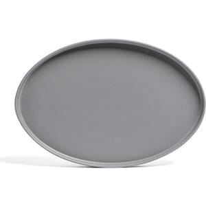 Over&Back Stackable Stoneware Serving Platter - Elegant 1-Piece Oval Serving Platter to Complete Your Kitchen Set - Perfect for Appetizers, Desserts, and More - 16" L x 11" W - Semi-Matte Charcoal