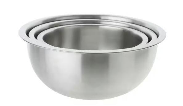 Good Cook 5 qt. Stainless Steel Silver Mixing Bowl Set 3 pc