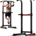 ZENOVA Pull Up Bar Dip Bar Squat Rack Workout Dip Station Height Adjustable Free Standing Chin Up Bar