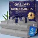 DECOLURE 100% Viscose Derived from Bamboo Sheets California King Size - Luxury 4 Pc Naturally Cooling Sheets, Ultra Soft Bed Set - Deep 17" Pockets, Double Stitching, Oeko Tex Standard (Midgrey)