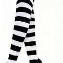 Black And White Long Socks, Striped