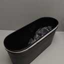 vensovo 16 Inch Railing Planter for Outdoor Plants - 3 Pack Large Metal Balcony Hanging Planters with Detachable Hooks and Drain Holes Oval Box Rail Pots for Home Garden Fence, Black