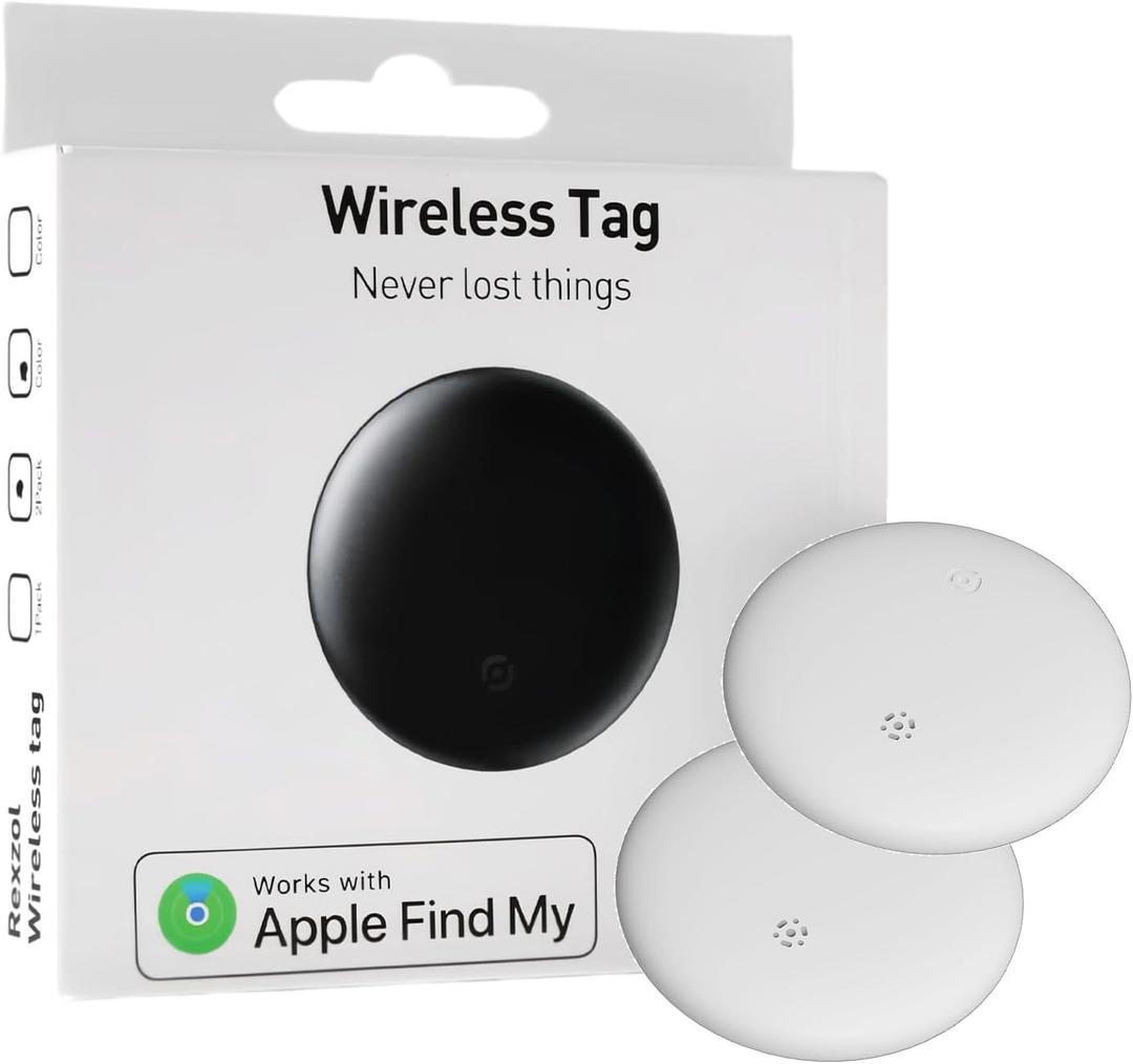 Air Trackers Tags,Bluetooth Airtags, Smart Tracker, GPS Navigator Tag, Finder Works with Apple Find My (iOS Only) App, Locator for Keys, Luggage, Satchel, Backpack Pets. (White 2 Packs)
