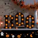 Halloween Decorations - 8.6" Large "BOO" Marquee Light Up Letters Light Up Sign Halloween Decor Indoor for Kitchen Bedroom Fireplace Mantel Party Holiday Display