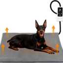 BECEMURU Pet Heating Pad for Dogs & Cats, Waterproof Adjustable Temperature Heated Dog Bed 36x24 in, with Chew-Resistant Cord and Timer for Senior Pets, Soothing Pain Relief for Arthritis