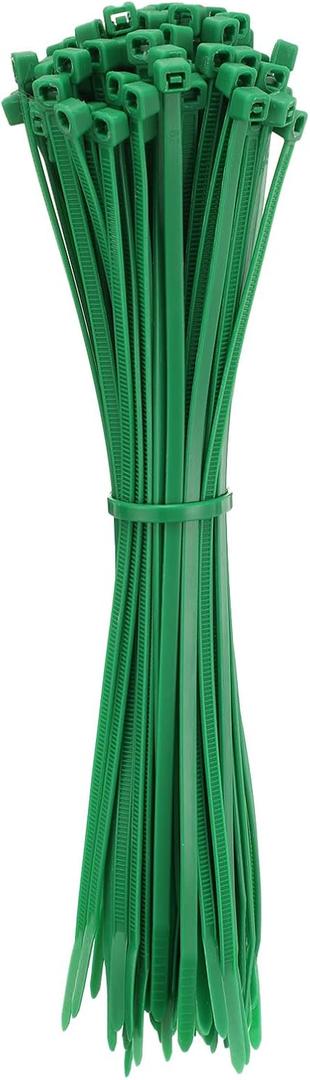 3 x HARFINGTON 100pcs Cable Zip Ties, Plastic Nylon Ties Wraps, 8-Inch / 200mm Self-Locking Wire Cord Electrical Management Zip-Ties for Home, Office, Workshop, Outdoor Garden, 20LBS, Green