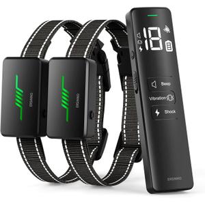 Dog Shock Collar 2 Dogs - 3300Ft Dog Shock Collar with Remote Control for 2 Dogs10-120lbs Waterproof, Rechargeable e bark Collar for Large Medium Dogs Training Collar with 3 Training Modes