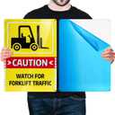 3 Pack "Caution - Watch For Forklift Traffic" Sign, 10" x 14" Aluminum Watch For Forklift Safety Signs, Reflective Warning Sign for Indoor Outdoor Use, Fade-Resistant, UV Protected, Waterproof