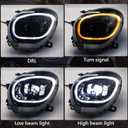 Huray LED Headlight Assembly for BMW Mini Cooper Countryman R60/Pacman R61 2011-2016, [Only for Halogen Type] [w/LED DRL], Headlamp with Dynamic Startup Animation