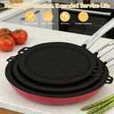 3 Piece Set Silicone Pan Protectors (Includes 8",10",12"), Pan Separators for Stacking Compatible with Hexclad, Tfal, All-Clad Nonstick Frying Pans and More, Cookware Protector, Dishwasher Safe, Black