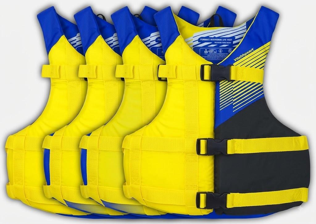 Stohlquist Universal Fit Adult Life Jacket PFD (4 Pack) Coast Guard Approved, for Men and Women 90+ lbs, Lightweight Neoprene and Adjustable, Ideal for Boating, Kayaking & Water Sports Size: Child. 30-50lbs