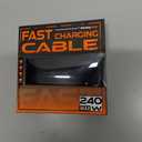 chubbycable Cute Chubby 240W Short USB C Cable Durable Extra Thick Fast Charging Cable Nylon Braided Charger Cord Compatible with iPhone 17-15 Series iPad, Black+Black, Type-C to Type-C, 0.82FT