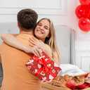 12 Sheet Vintage Valentine's Day Wrapping Paper Red Pink Heart Gift Wrap Art Paper for Wedding Anniversary Birthday Mother's Day, Folded Flat, 19.7 x 27.6 Inch