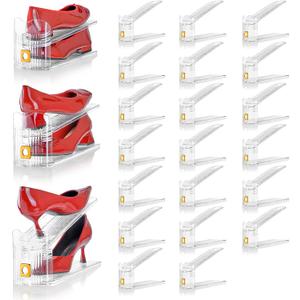 Shoe Slots Organizer for Closet, 36 Pack Shoe Stacker Organizer, Shoe Storage Space Savers 50%, 3 Levels Adjustable Shoe Racks for Closet Organization