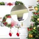Fovths 2 Pack Christmas Stocking Holders for Mantle Christmas Stocking Holder for Fireplace Stocking Hooks for Mantle Weighted Stocking Hangers with Protective Pad for Xmas Party Decorations (Bronze)