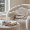 EACHY 6 Set Compression Packing Cubes for Travel & Carry-On, Space-Saving Luggage Organizers & Compression Bags for Clothes & Shoes, Ideal for Vacation & Cruise Essentials (Large, AA-Beige)