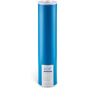 VEVOR KDF Whole House Water Filter, 20 x 4.5 Inch Universal Fit Cartridge, 100,000 Gal Capacity, Coconut Shell GAC + Copper Zinc Alloy, Reduces Heavy Metals, Chlorine, Bad Taste & Odor