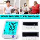 Blood Pressure Monitor-Automatic Blood Pressure Machine XL Cuff for Big Arms 13-21-Medium/Large Cuff 9"-17" Extra Large Backlit LCD Two User 1000 Mem (Blue