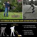 Colwelt Lawn Leveling Rake 31'', Hefty Lawn Leveler Rake for Grass Soil, Leveling Rake for Lawn with 72'' Ergonomic Curved End Grip Long Handle, Levelawn Tool Leveling Soil, Yard Lawn Leveling Tool