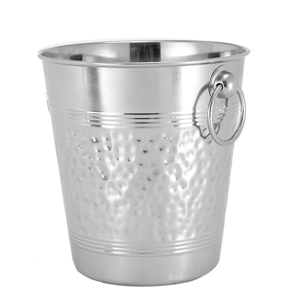American Metalcraft WB9 Hammered Stainless Steel Champagne Service Bucket, Silver, 5-Quart