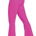 Sunzel Womens Flare Leggings No Front Seam Flare Yoga Pants with Tummy Control Crossover High Waist - 28" / 30" / 32" / 34" (Medium, Hot Pink)