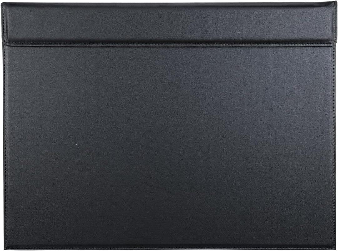 KINGFOM 18''x14'' Large Rectangle A3 Desk Writing & Drawing Desk Pad &Board Table Protector Mat with Paper Clip on Top Black