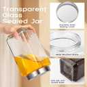 LemonRoad 6 Pack 68 oz Square Glass Jars with Lids Wide Mouth Kitchen