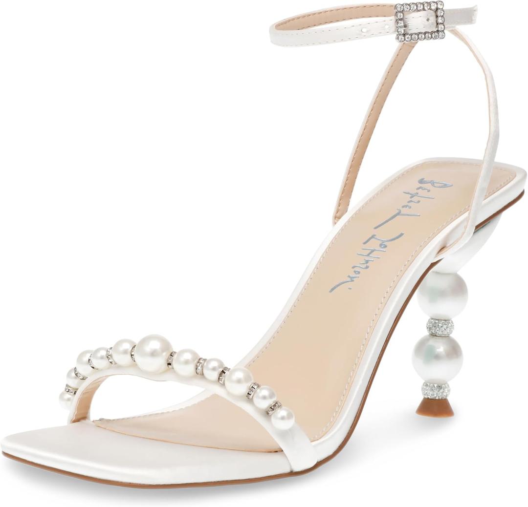 Betsey Johnson Women's Jacy Heeled Sandal (10, Ivory)