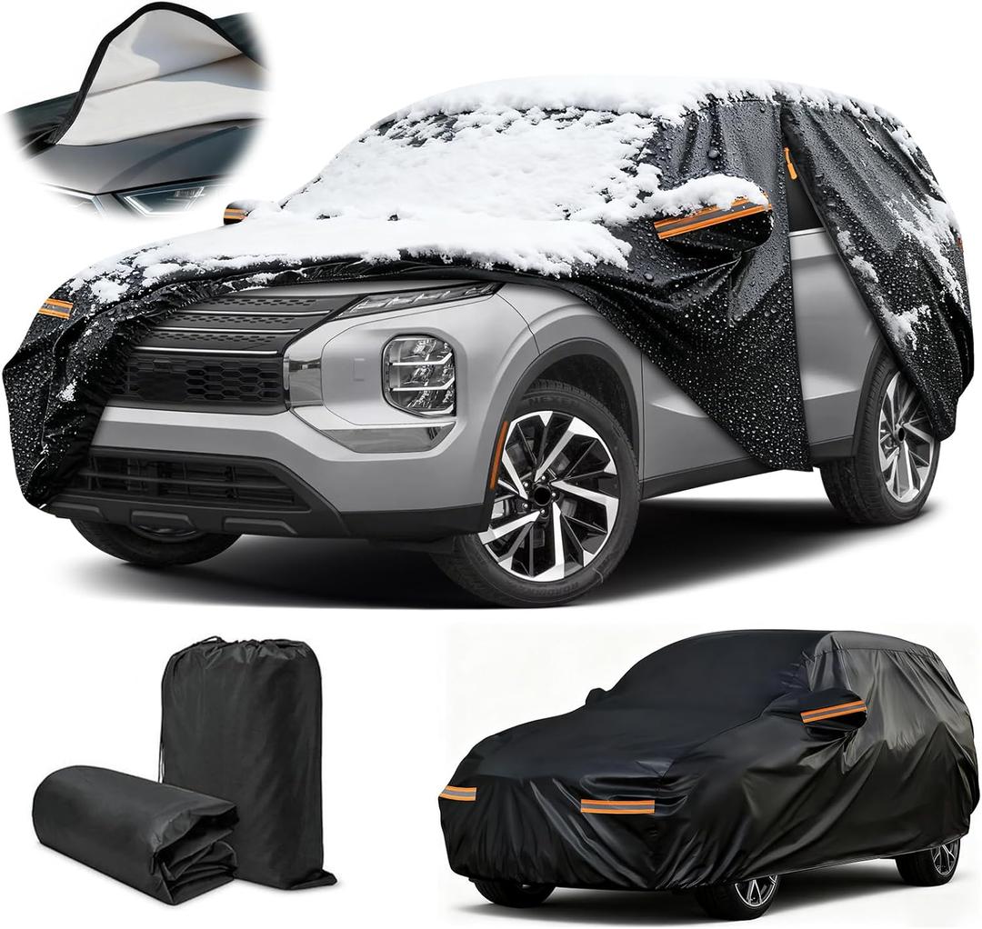 Car Cover for Mitsubishi Outlander, Nissan Murano 2015-2024, Thickened Cover for Outlander, Custom Fit Outlander Cover 2005-2025, Snow Hail Dust Sun Protection Car Cover, Winter Cover with Door Zipper